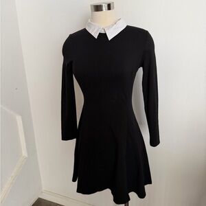 Classic Black and White Collared Dress